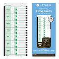 Lathem Weekly Thermal Print Time Cards, Single Sided 2100HD and 800P Time Clocks, 9", 100 Pack (E8-100)
