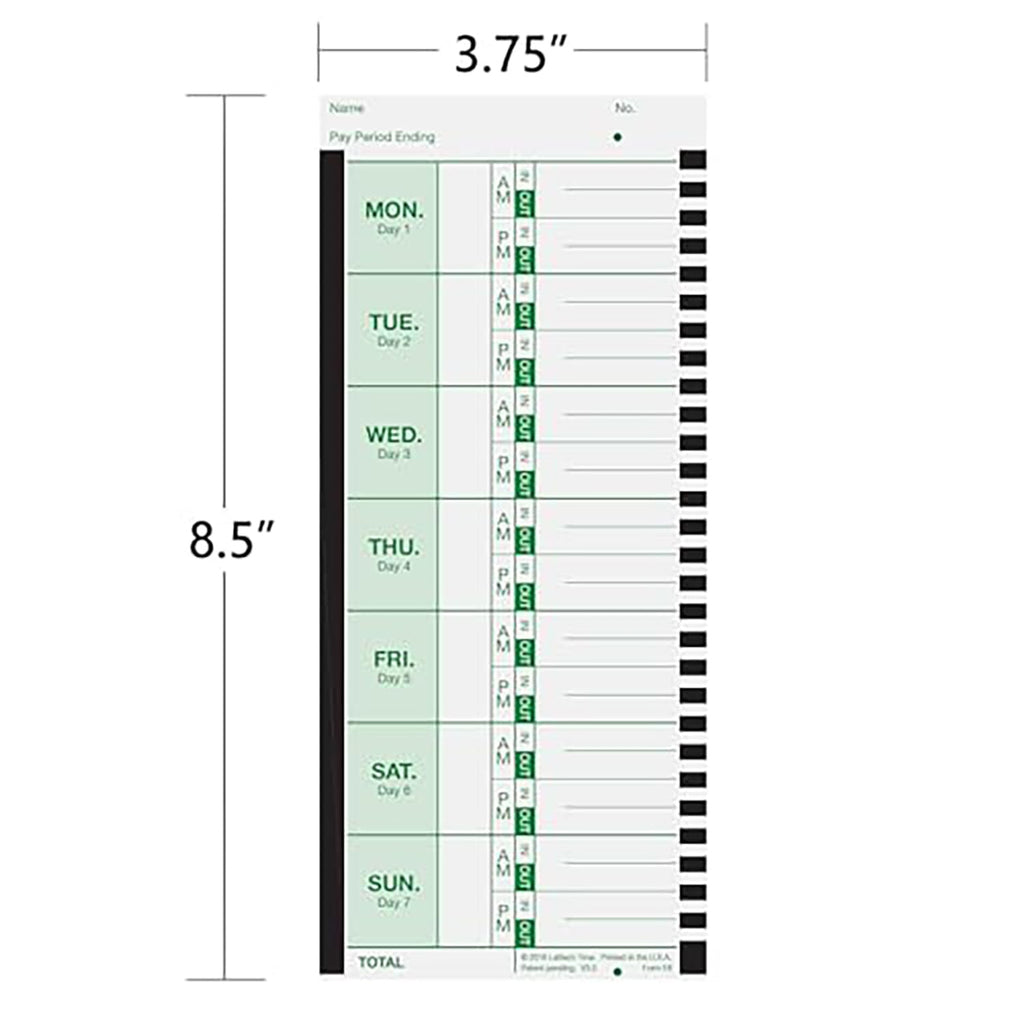 Lathem Weekly Thermal Print Time Cards, Single Sided 2100HD and 800P Time Clocks, 9", 100 Pack (E8-100)